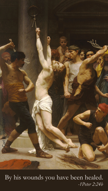 Scourging at the Pillar Prayer Card